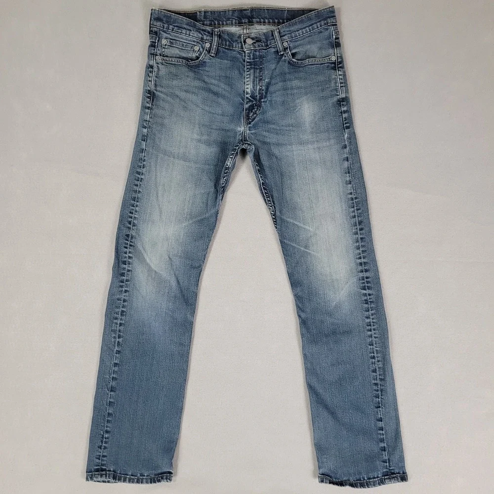 Levi's Jeans Mens 33x32 Blue 513 Slim Straight Stretch Denim Pants 513-1563